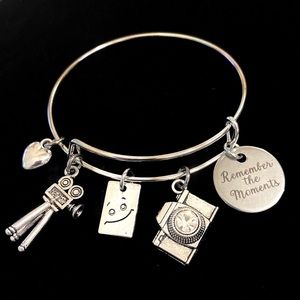 Photographer Bracelet Remember The Moments Camera Charms May Be Personalized
